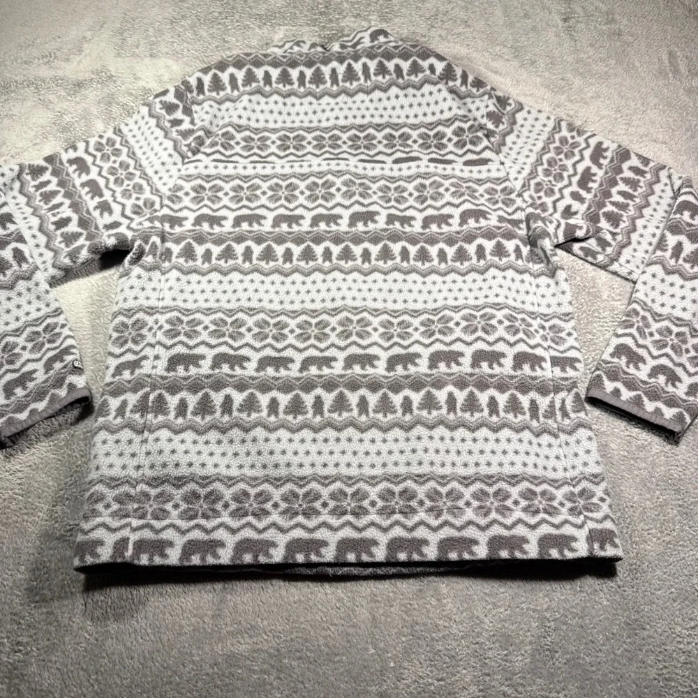 Chubbies Mens Grey Fair Isle Bear Fleece Quarter Zip‎ Pullover Sweater Medium